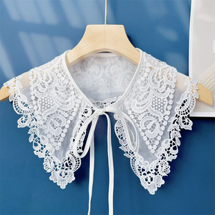 Four seasons shawl milk silk chiffon water-soluble embroidery fake collar lace collar flower for cross-border e-commerce