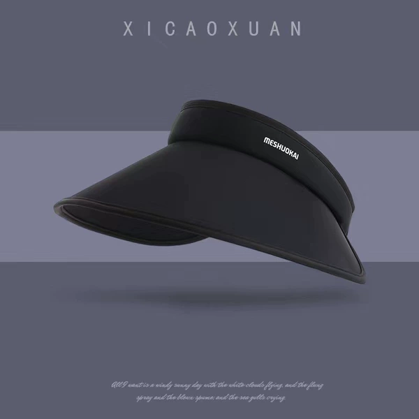 Black [UPF50+Big hat brim double -sided ice wire upgrade can be folded can be folded]