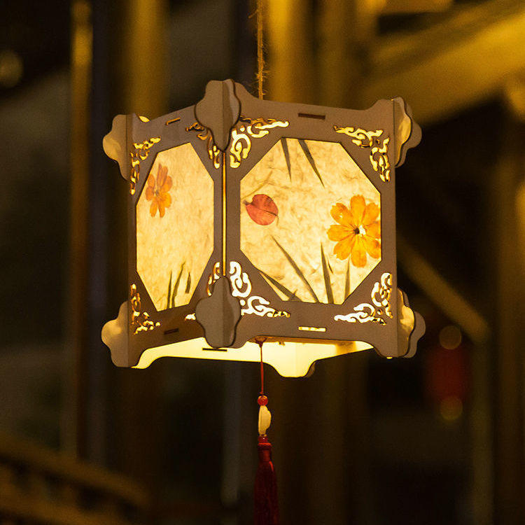 New Year Lantern Children's Handmade DIY Material Kit Yuanxiao Creative Ancient Style Handheld Lantern Spring Festival Dragon Year Decor