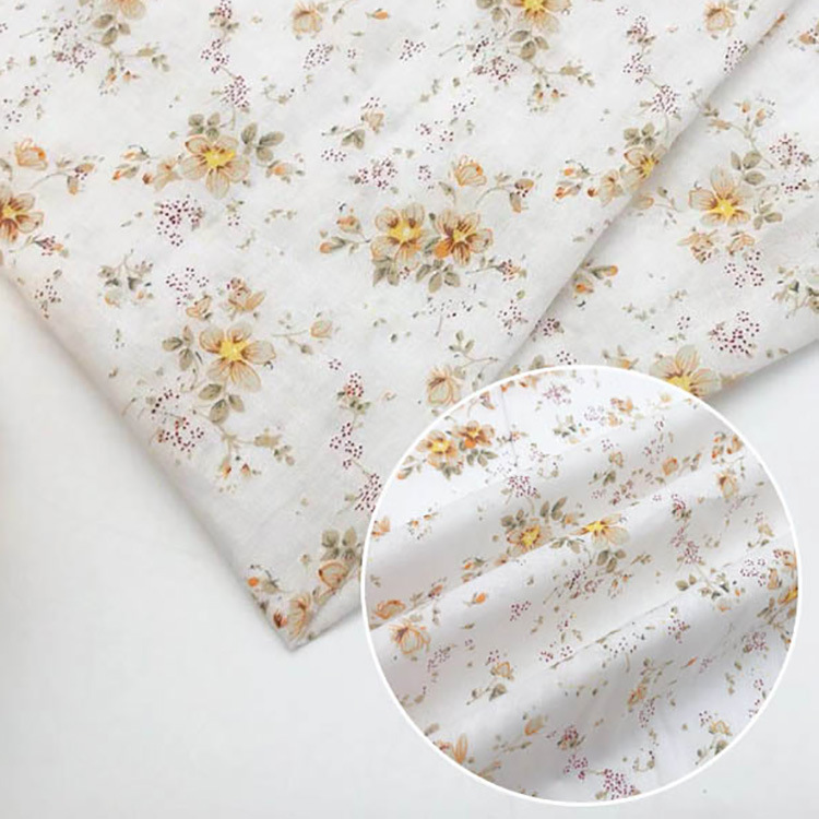 Tejido de alta calidad suave y cómodo con patrón de flor impreso tela de mujer 100% algodón