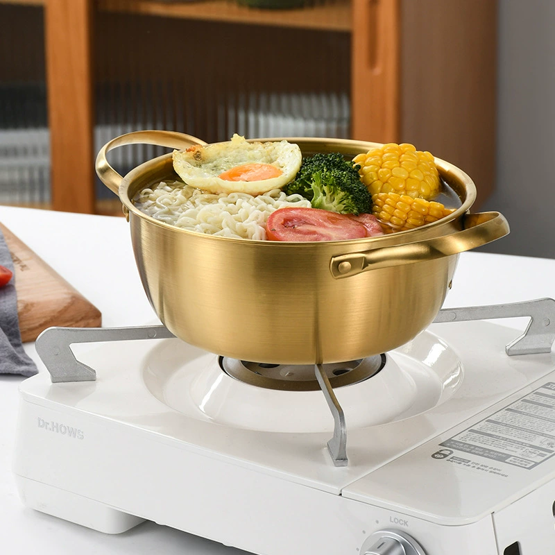 Нержавеющая сталь корейский стиль миска для лапши, pots двойная ручка, маленькая–большая, для одноразовой горячей кастрюли
