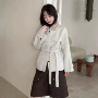 加厚双面秋冬拼接大衣
