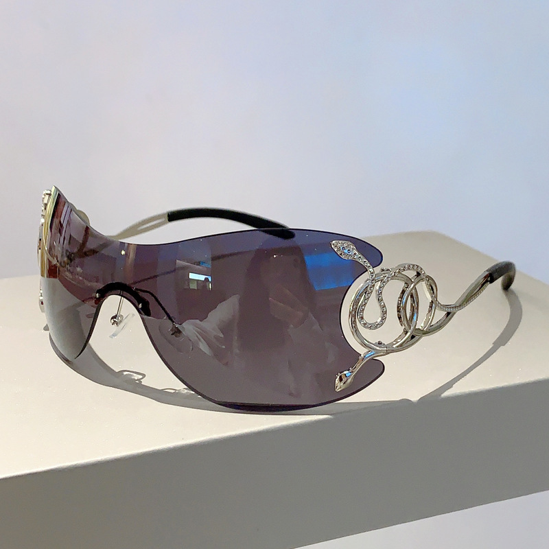Personalized Fashionable Frameless Snake Shaped Y2k Sunglasses_voghion.com