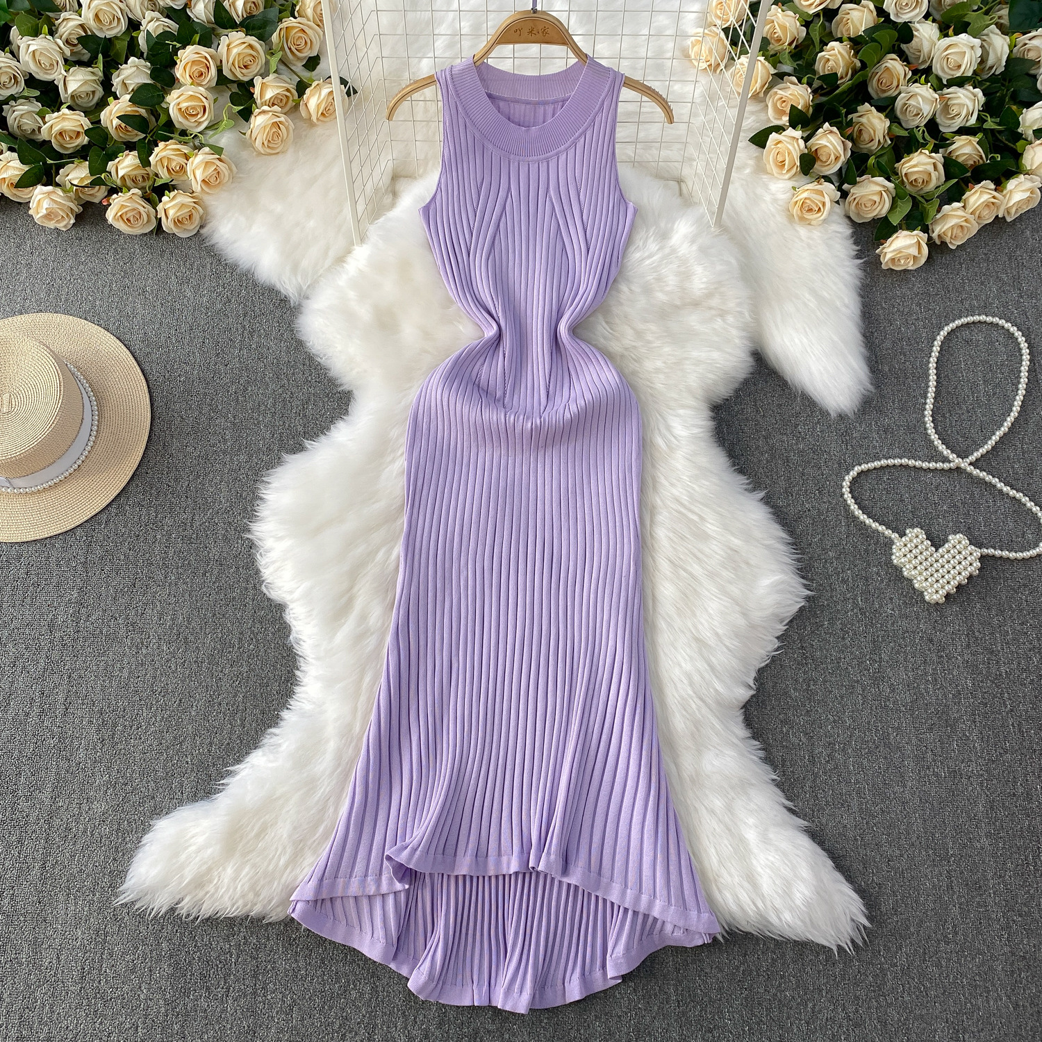 Summer knitted dress sleevless