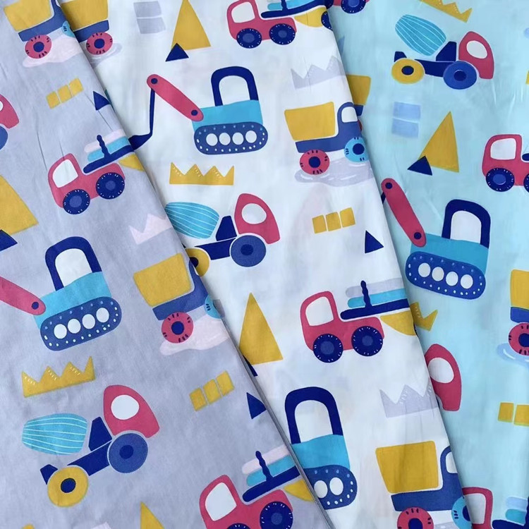Wholesale Supply Printed Cotton 【Auto Kingdom】 Cotton Bedding Fabric Cartoon Kindergarten Environmental Fabric