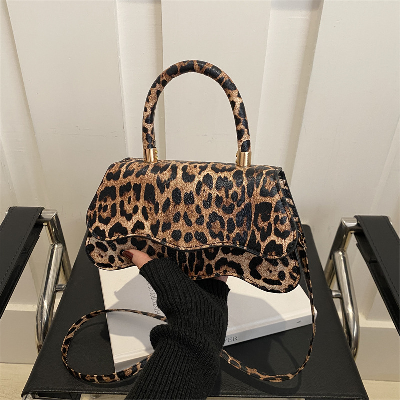 2025 nuevo patrón de leopardo europeo y americano de moda retro elegante bolso de hombro de moda moda bolso casual bolso de forma cuadrada