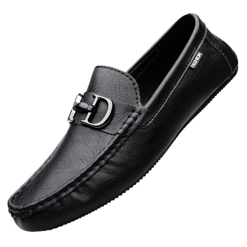 Transmisión en vivo de zapatos Bean para hombres de cuero de vaca transfronterizos de alta calidad perezosos zapatos casuales de un pie zapatos Lefour transpirables