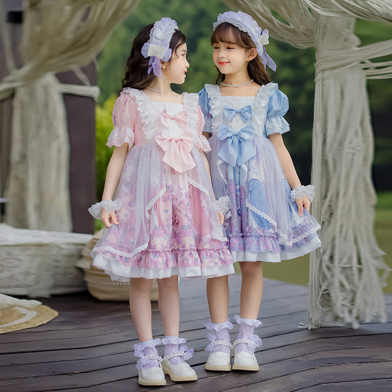 Girls Lolita Dress Summer 2025 New Children's Clothing Western Style Lolita Princess Dress Autumn and Winter Dress