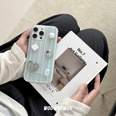 iPhone15promax Apple 16 携帯電話ケース 14 アドバンス 13 女性に適したニッチな立体ラブクリスタルジェムストーン