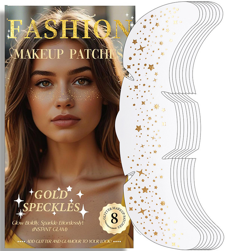 European and American Flash Simulation Freckle Tattoo Stickers Waterproof Cross-Border Laser Makeup Stickers Party Temporary Face Stickers