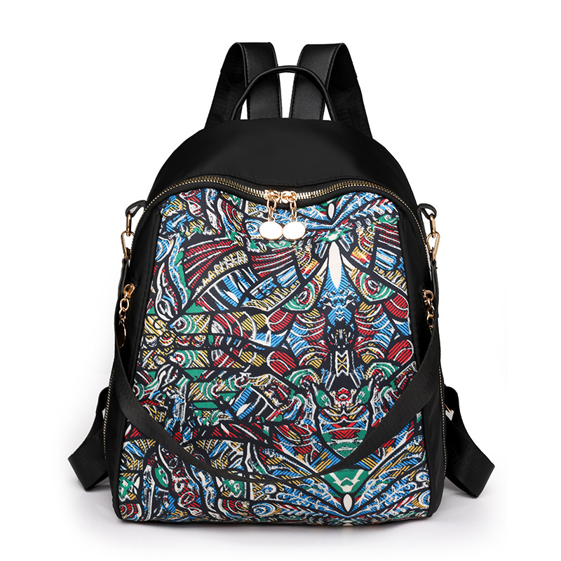 Bolsos para mujer 2023 nueva mochila de nylon para mujer coreana moda salvaje color de contraste mochila de viaje al aire libre al por mayor