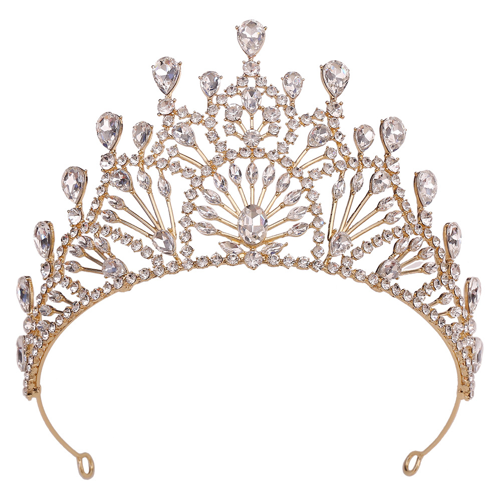 400g Weight Crown Hair Accessories Type Rhinestones Inlay Material 1 Piece Quantity Wedding, Birthday, Festival Occasion Alloy Material Crown, Knot Pattern All Seasons Season Women's Gender Plating Design Retro, Bridal, Shiny Style Gold Color Retro Bridal Shiny Women's Crown Knot Alloy Plating Rhinestones Crown 19