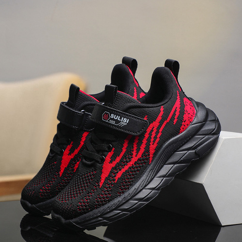 Direct Sales Boys' Sports Shoes Breathable Mesh Slip-Resistant Mid-Height Sports Shoes for Middle School Students