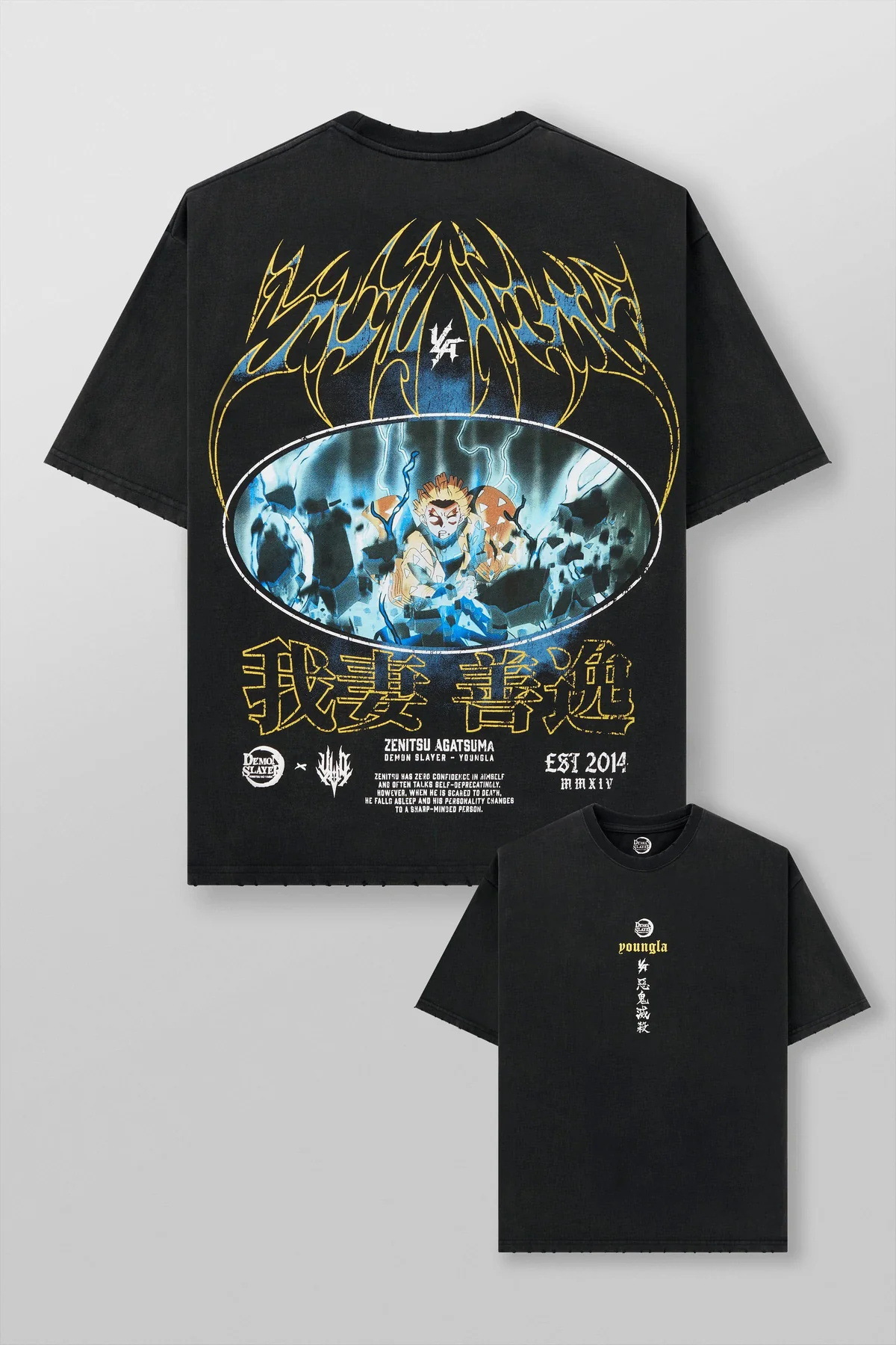 YoungLA Demon Slayer Zenitsu Agatsuma T-shirt Black