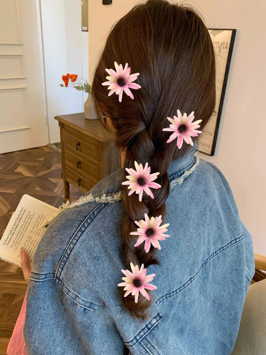 Elegant Klassischer Stil Blume Tuch Haarklammer display picture 2