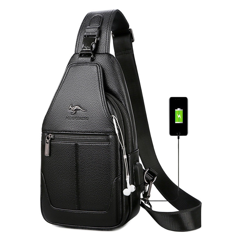 Men's chest bag autumn and winter wholesale new large-capacity backpack men's business casual portable usb men's bag a generation of hair