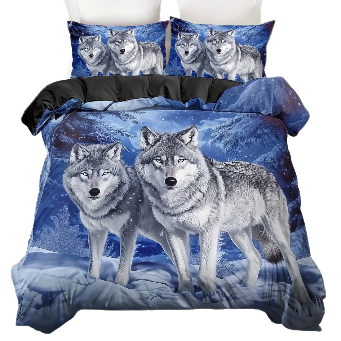 TEMU / JIT impresión digital abrasión edredón retrógrado wolf totem estilo nacional kit textil se puede diseñar