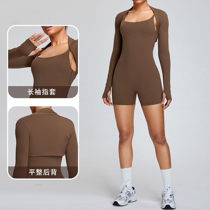 Cross-border nuevo SLIM-Fit corto deportes chal de la moda de las mujeres de la aptitud chaleco exterior desgaste de manga larga Chaqueta de punto ropa de yoga
