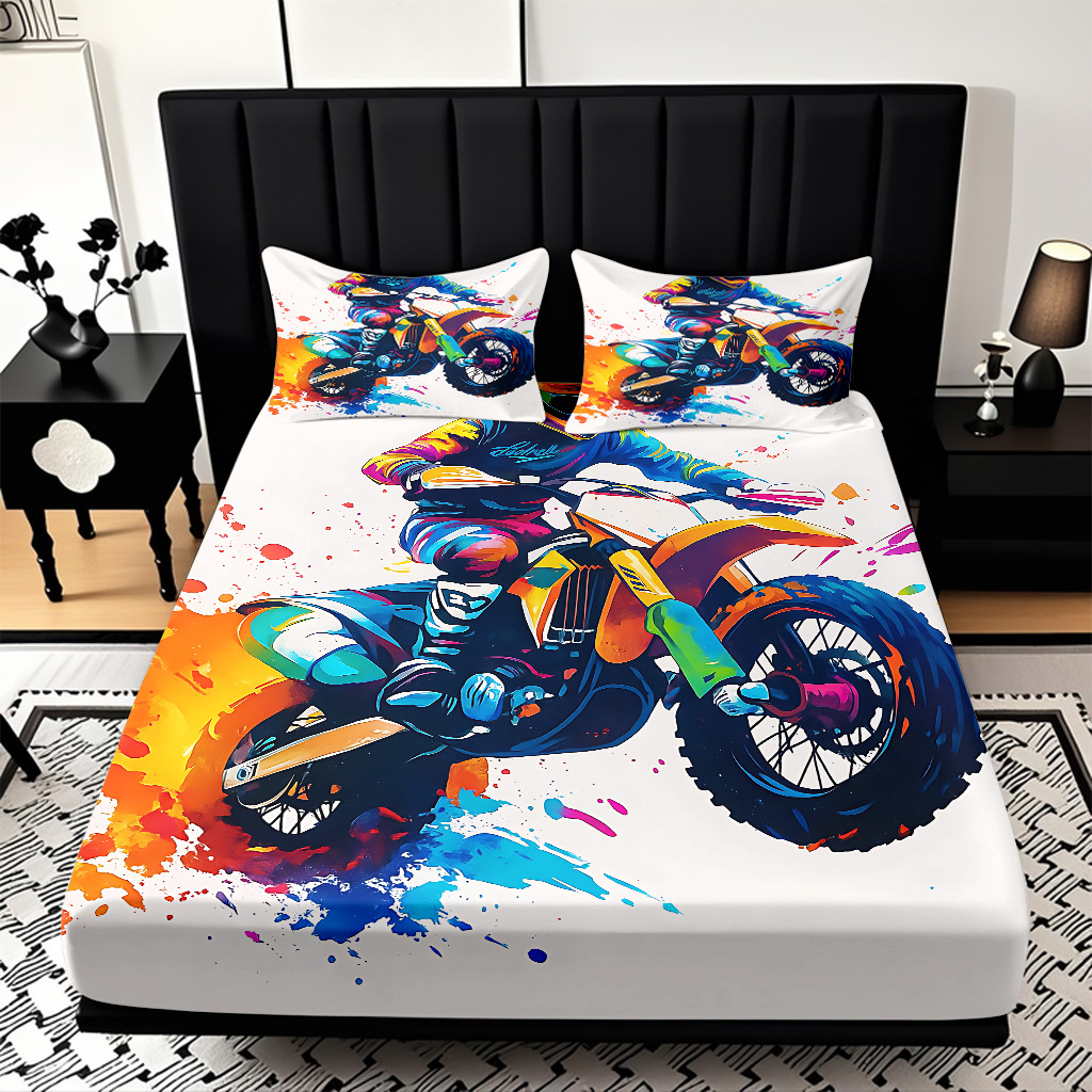 TEMU / JIT transfronterizo suave cama molida Kits cool motocicleta impresión digital HD se puede ajustar