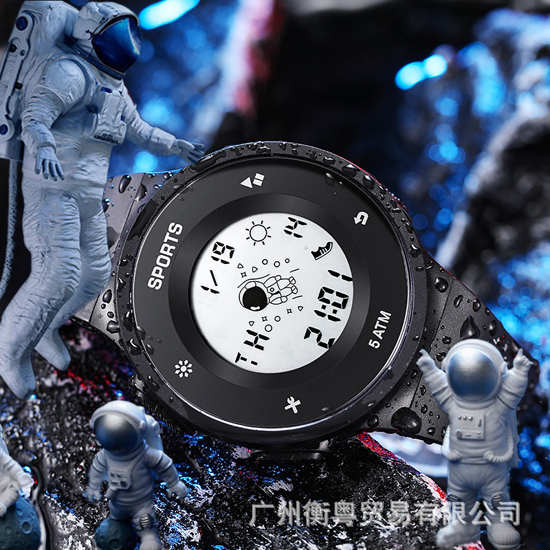 Tiktok mismo estilo astronauta reloj masculino y femenino estudiantes jóvenes natación impermeable luminoso deportivo reloj electrónico
