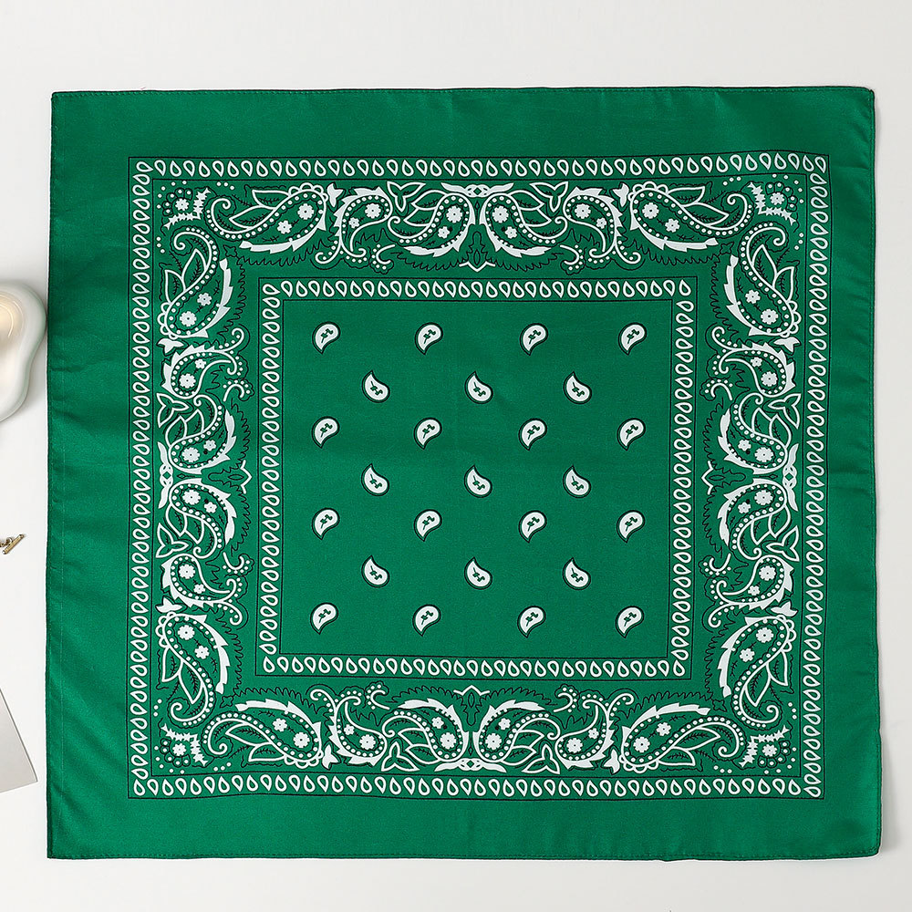 Bandana Cuadrada de Estampado Paisley 53cm de Poliéster para Deportes y Hip Hop
