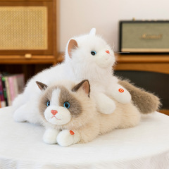 音を出すことができる模擬ラグドール猫人形、猫人形、ペットの子猫のぬいぐるみ、女の子への慰めのギフト