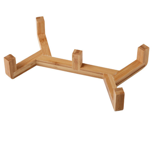 Cross-shaped wooden double-bowl integrated stand, ceramic cat bowl with wooden base, elevated water bowl, and neck-friendly pet feeding rack