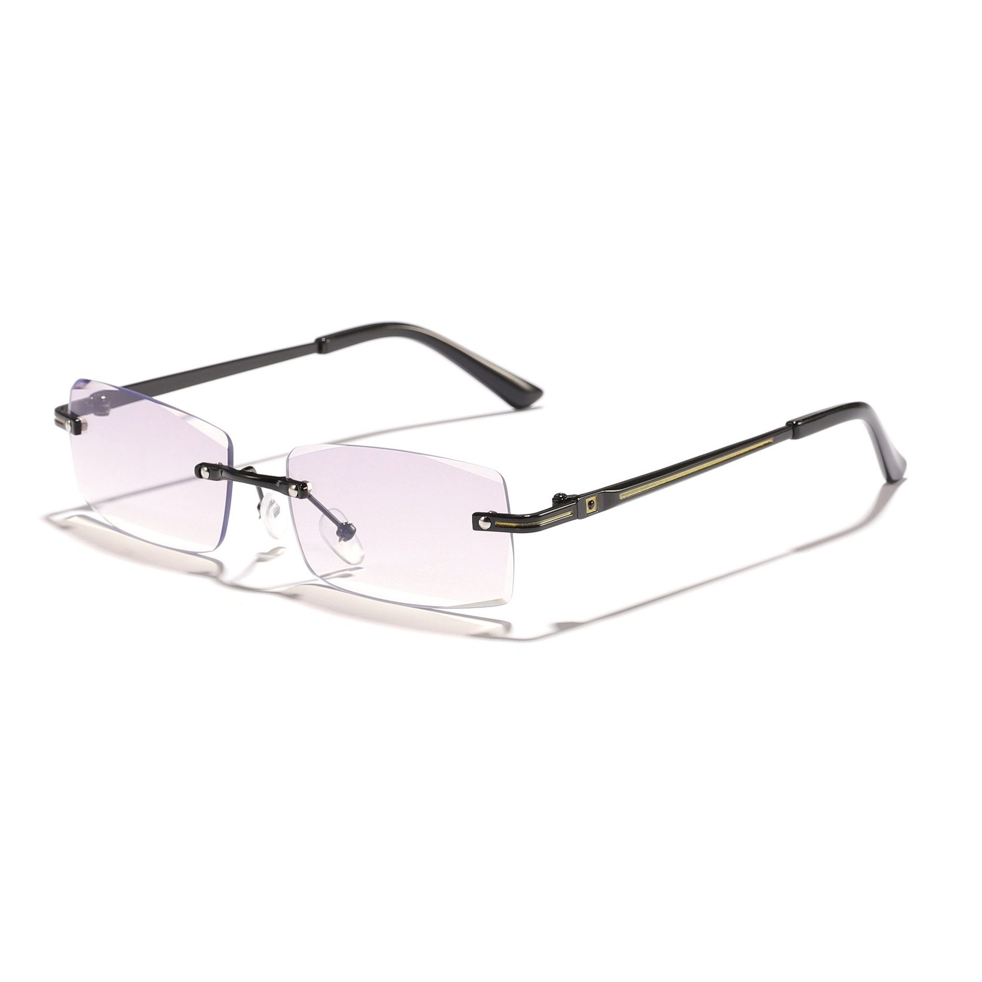 Nuevas gafas anti-azul rectangulares sin montura de metal retro transfronterizas para hombres y mujeres gafas de marco de miopía de negocios Glasses