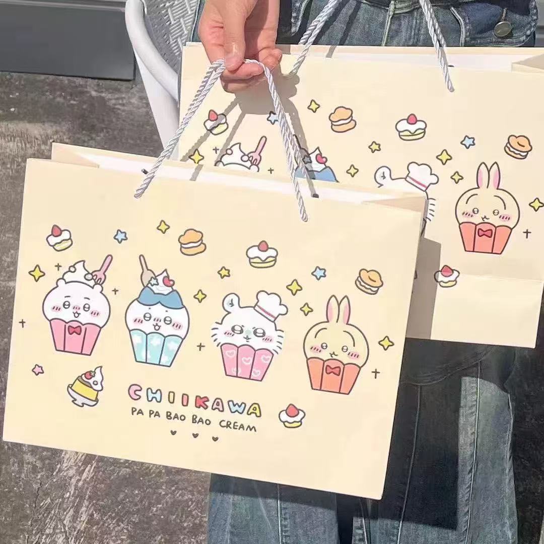 Regalo línea de cumpleaños bolsa de regalo para cachorro caja de zapatos exquisita regalo de vacaciones bocadillos bolsa de almacenamiento de tarjeta blanca de gran capacidad