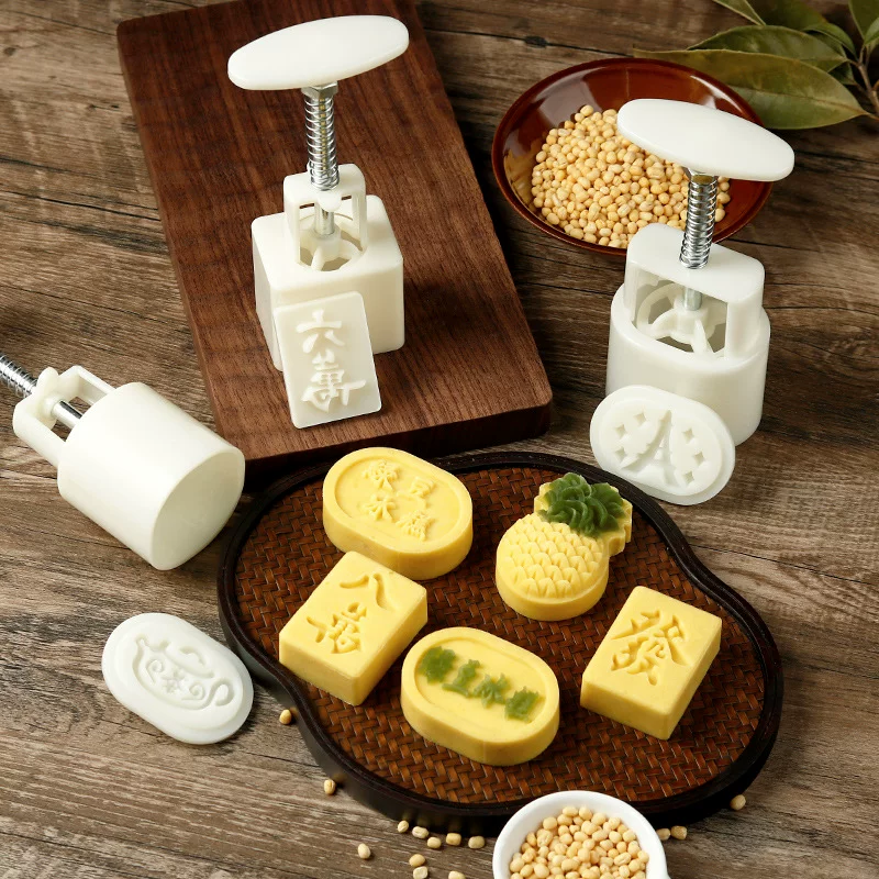 Домашняя выпечка на Mid-Autumn Festival: Mooncake в широком стиле, Mooncake buns, Ice Sesm Shim Summer, прессование цветка, одноразовая лешу тортовая форма