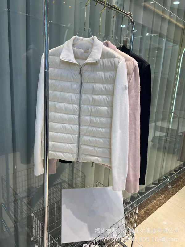 莆田高版本新款羊毛衫针织立领羽绒服女士羊毛拼接拉链开衫外套潮|undefined