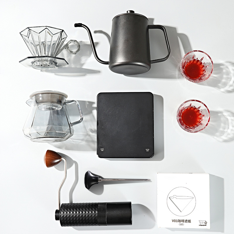 Caja de regalo de café caliente, equipo de café de mano, equipo de cafeteria al por mayor, fábrica directa