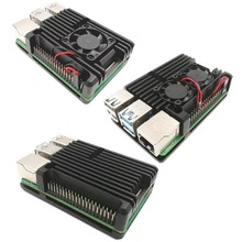 树莓派铝合金4代外壳Raspberry Pi 4代b金属盒子4B被动散热壳