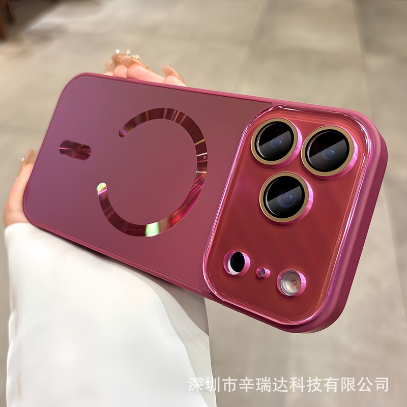 适用iPhone17ProMax手机壳大视窗磨砂磁吸镭射苹果16防摔保护套14|undefined