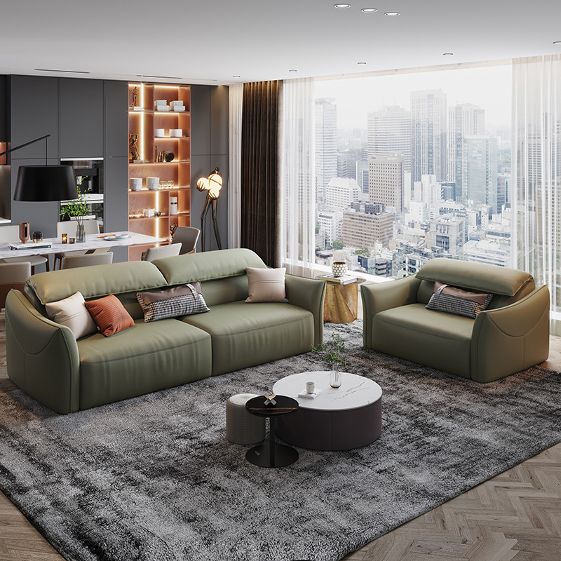 Muebles de tecnología de fibra ultra-funcional sofá pequeño hogar sala de estar moderno sofá eléctrico de lujo ligero personalizado