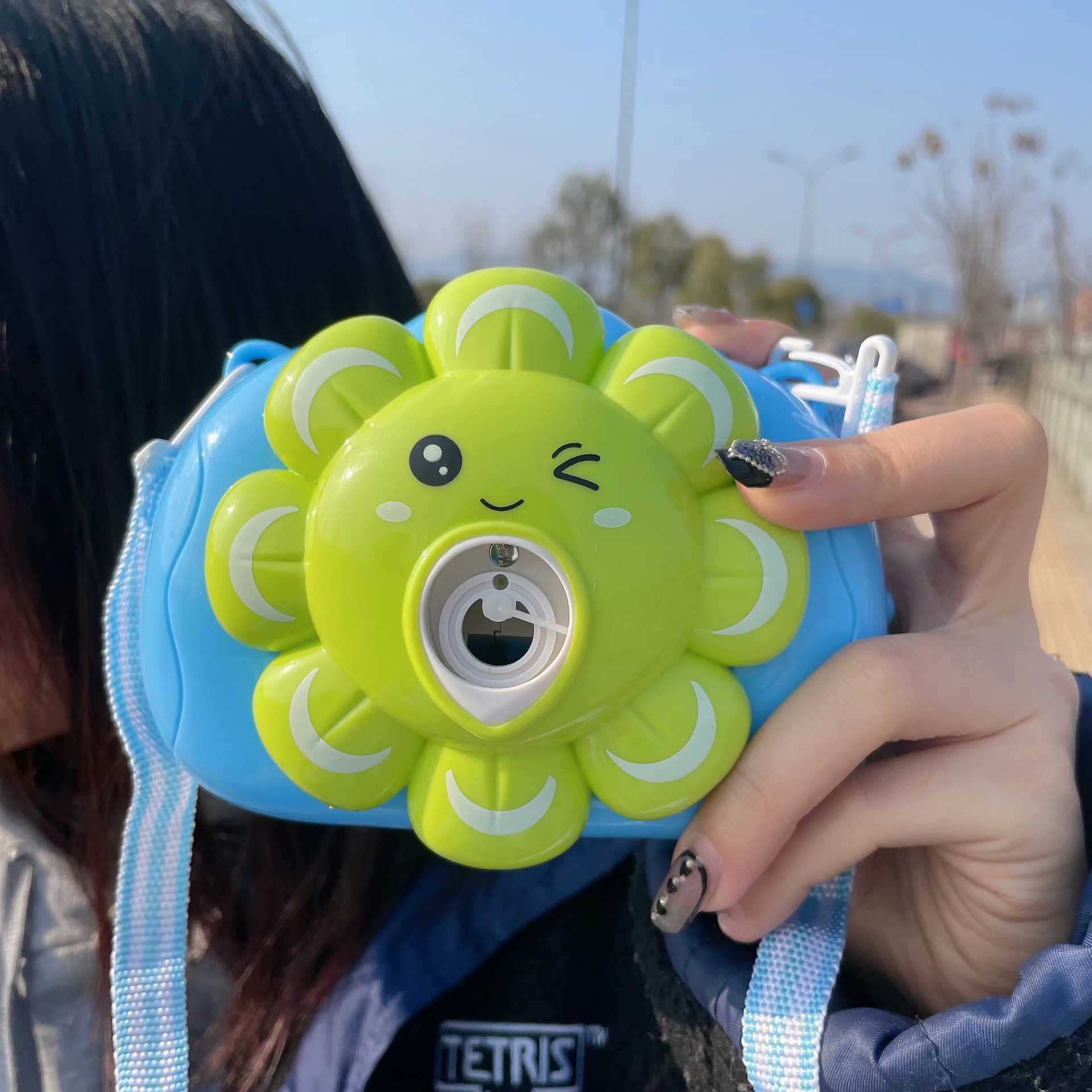 Nueva moda nacional máquina de burbujas gato de la suerte diversión para niños girasol burbuja Cámara música luz juguete regalo lote