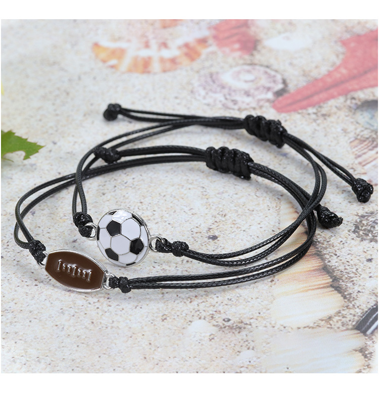 Style Simple Basket-ball Football Alliage Émail Unisexe Bracelets 1 Pièce display picture 2