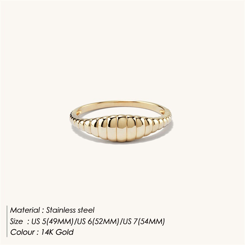 Holiday Occasion Women's Men's Hip-Hop Punk Rings Waves Stainless Steel Men Signet Rings