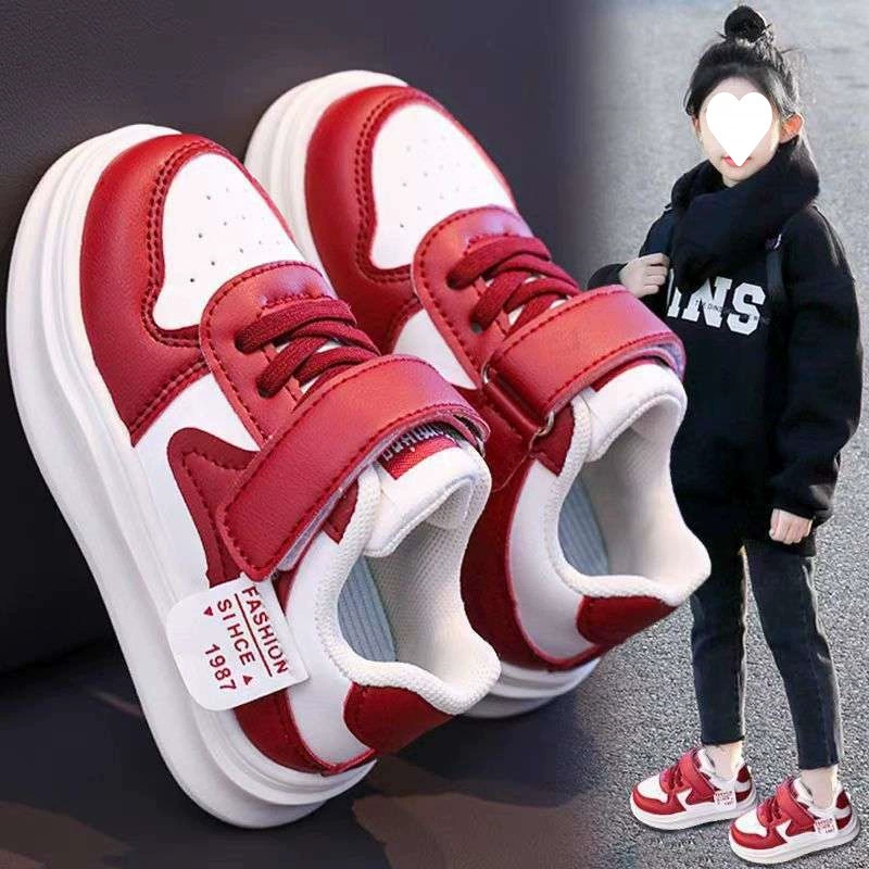 Детские кроссовки для девочек, красные, лето 2025, год змеи, новогодние, для детей среднего и старшего возраста