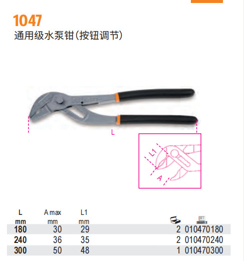 BETA:1047 通用级水泵钳35mm