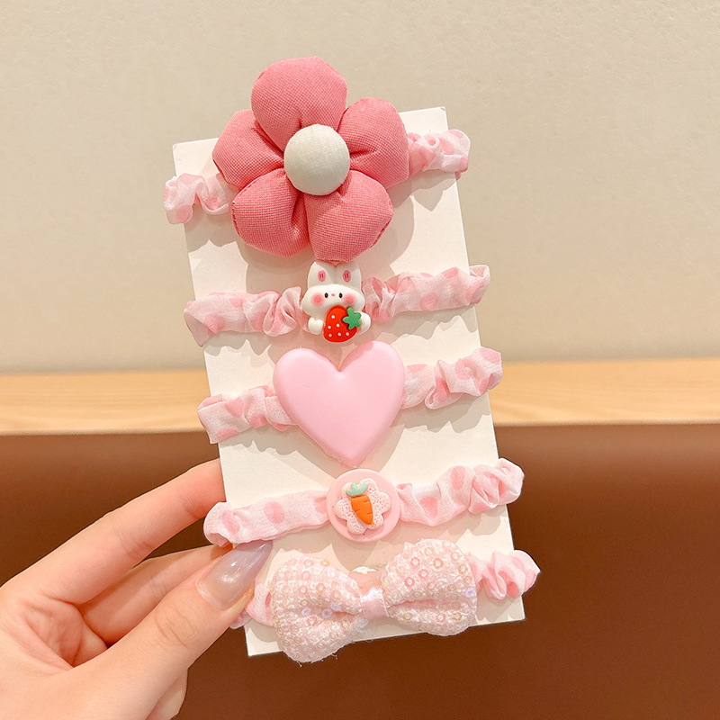 Otoño y invierno niños leche de café flor cabello anillo de cabello chica lindo cabello de cabello de alta elasticidad elástico