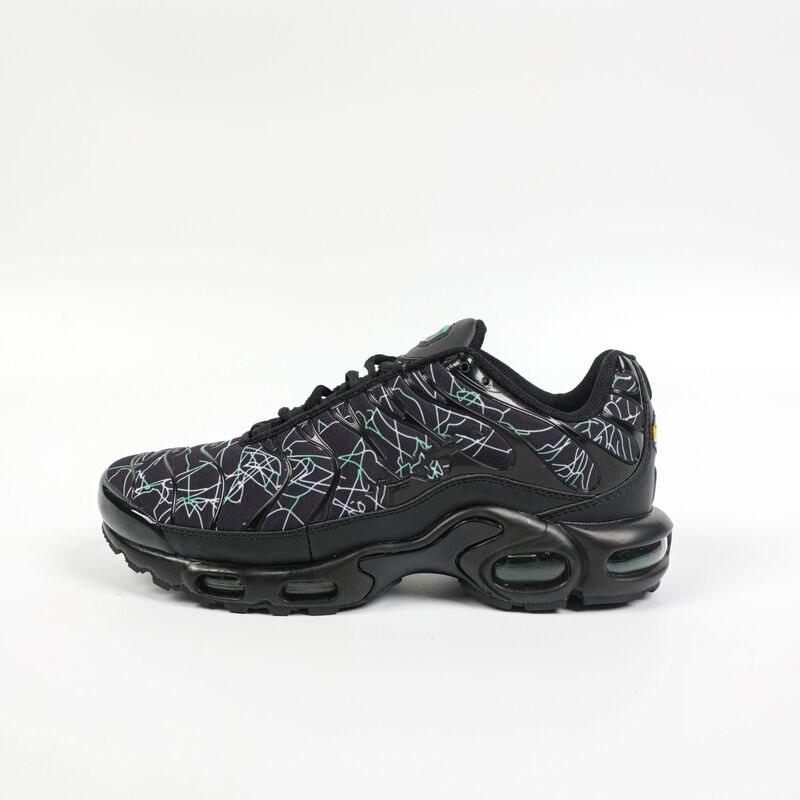 Putian supply TN black with white and green irregular lines air cushion shoes, street fashion brand shock-absorbing dad shoes for couples Putian supply TN black with white and green irregular lines air cushion shoes, street fashion brand shock-absorbing dad shoes for couples
