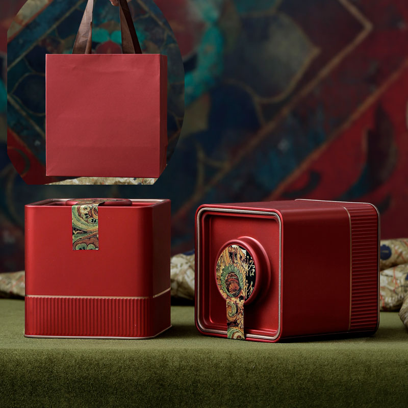 té vacío lata de hierro té blanco retro té verde general caja de regalo vacío caja de embalaje de té a granel árbol antiguo Dianhong Pu 'er caja de té