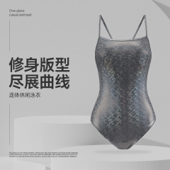 新款高腰显瘦露背高级感泳衣女连体三角竞速游泳衣专业训练泳装