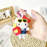 Милый мигающий котенок, кошка, принцесса для девочек, мягкая игрушка, кулон, кукла «Hello Kitty», школьная сумка, рюкзак, подвесной мультфильм