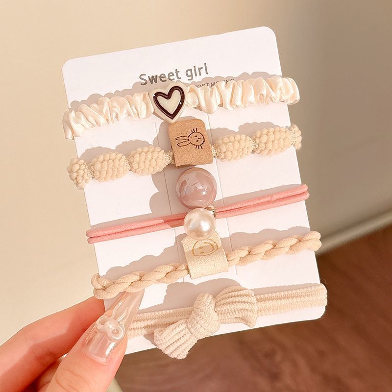 Cuerdas de cabello de alta elasticidad sin costura, anillo de cabello de cola de caballo, cuerdas de cabello de correa femenina, cuerdas de cabello de bola simple, cubierta de cuero cabelludo