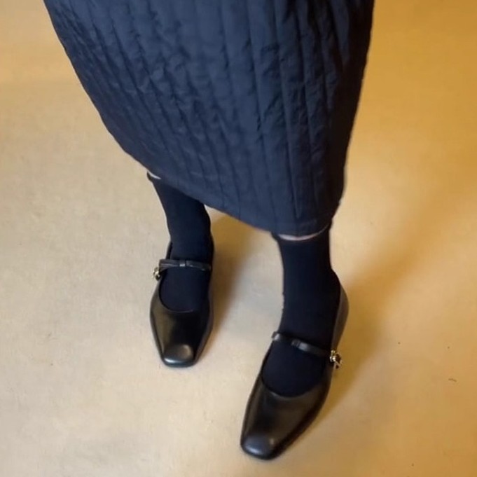 小羊皮~法式单鞋女平底浅口绝美黑色晚晚鞋子蝴蝶结复古玛丽珍鞋|undefined