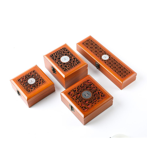 Wholesale of jewelry box wooden Buddhist beads bracelet box necklace ring trinket cultural and recreational jade packaging gift box 