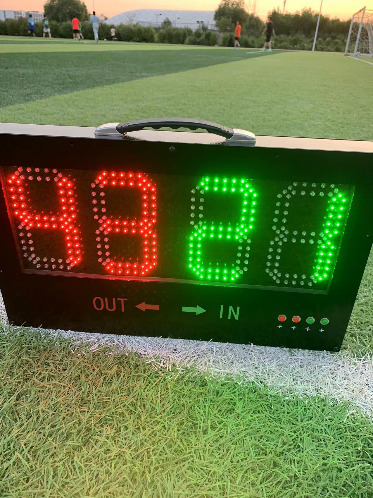 Football match electronic substitution board LED display red and green numbered wireless remote control for in and out of the field and training records