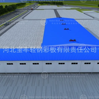 大跨度L型钢结构仓库 河北沧州源头厂家承接定制钢结构出口工程